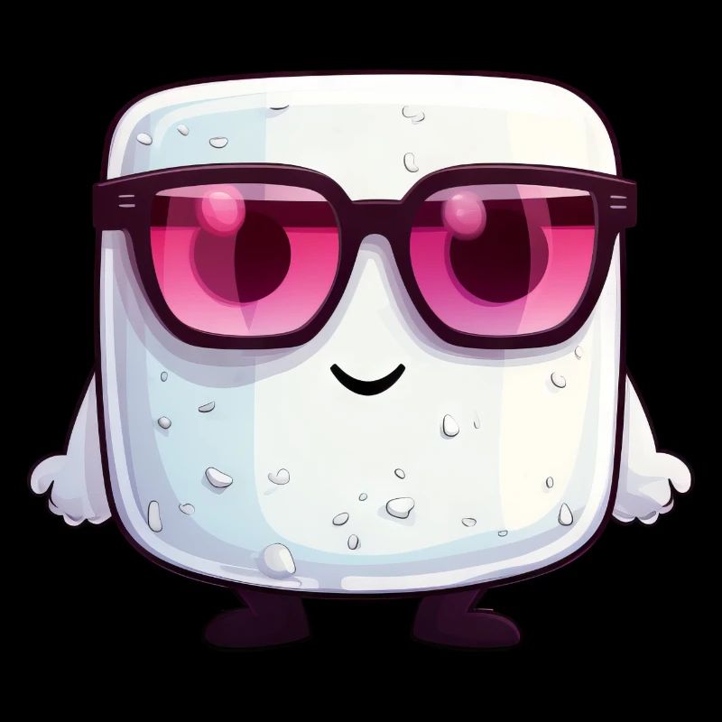 Kawaii Marshmallow mit Sonnenbrille