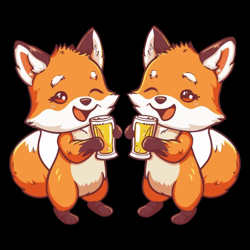 Fuchs Comic Bier Lustig Saufen