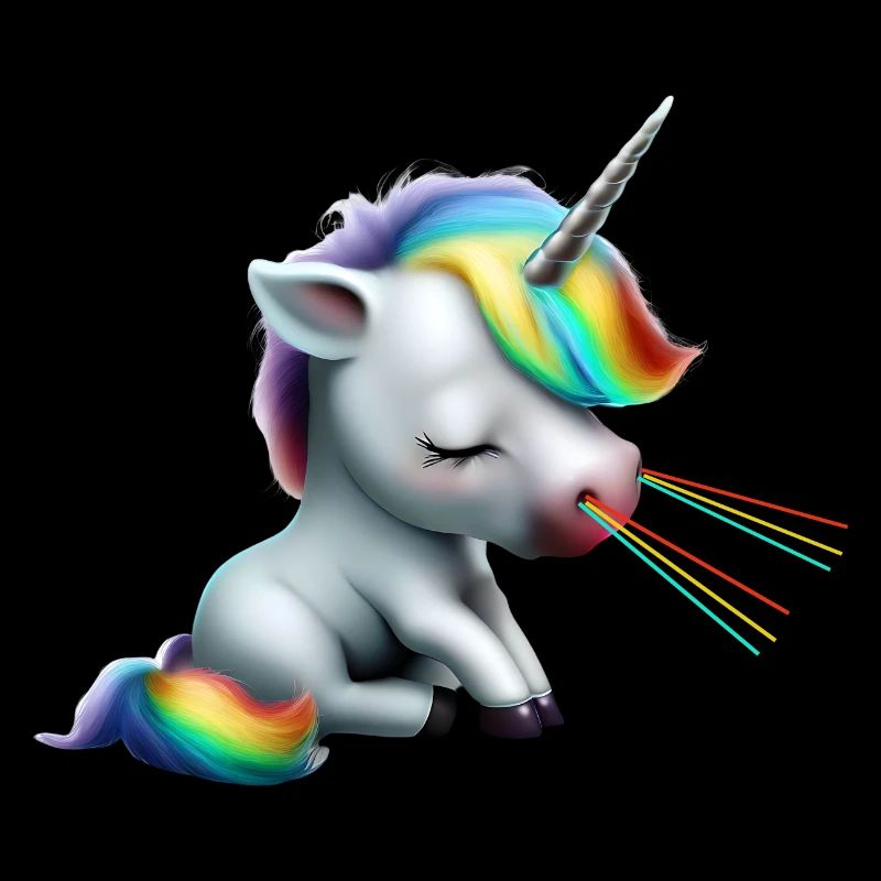 Rainbow sneezing unicorn allergy sufferer