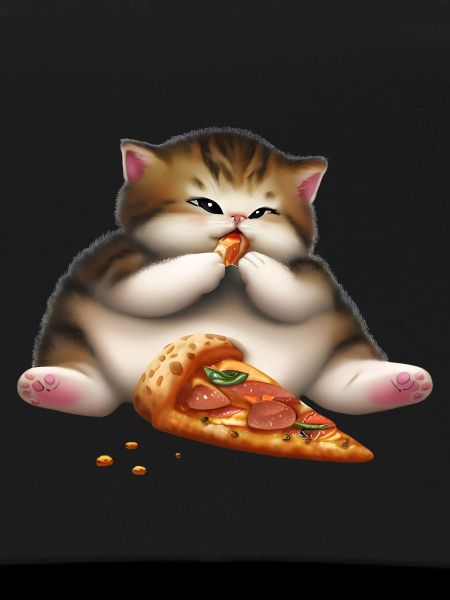 Pizza lover cat