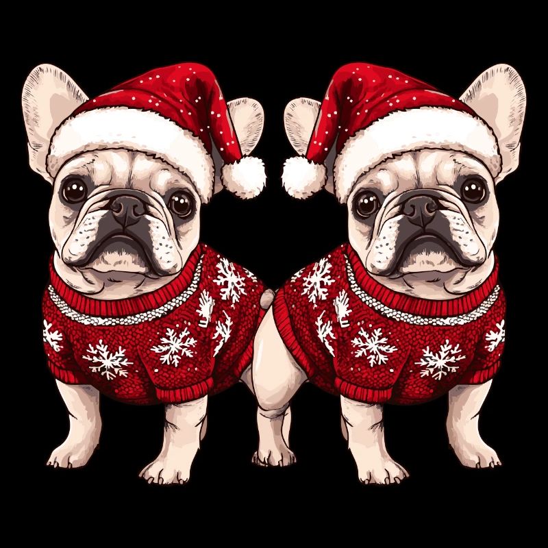 Equipe de Noël du Chien Buldog Français