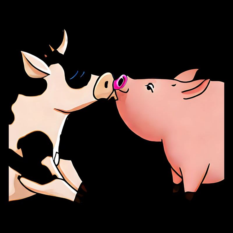 Vache embrasse cochon