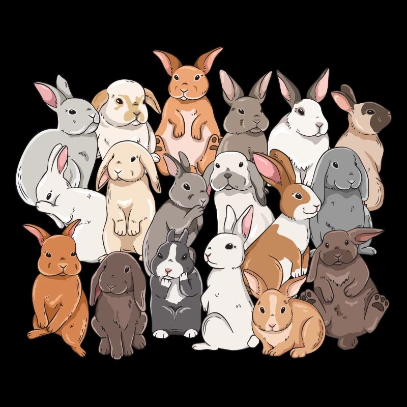 Conception de famille de lapin mignon pour les propriétaires de lapins