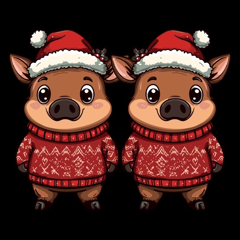 Cochon Noël Équipe Sanglier