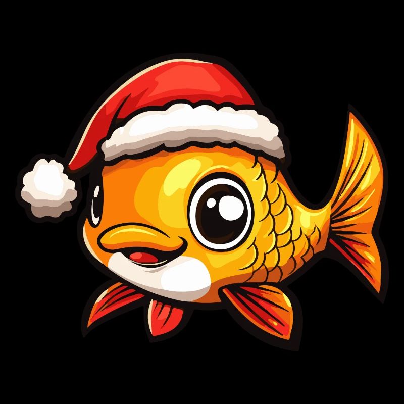 Poisson rouge Noël mignon