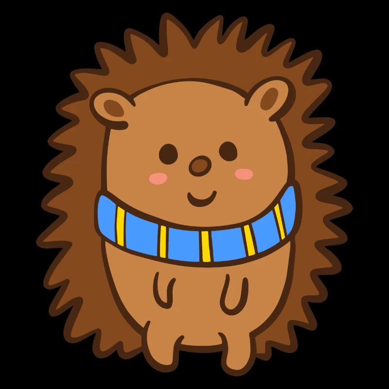 Écharpe d’hiver ukrainienne bleu-jaune hérisson Automne