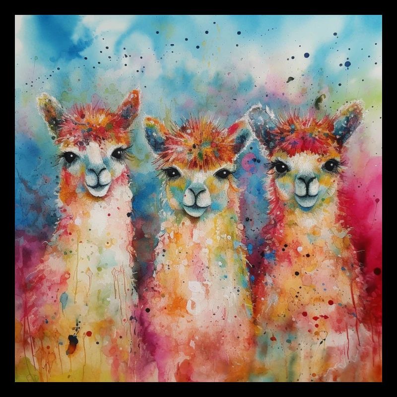 Modern & Colourful Alpaca Wall Art by Bodhi