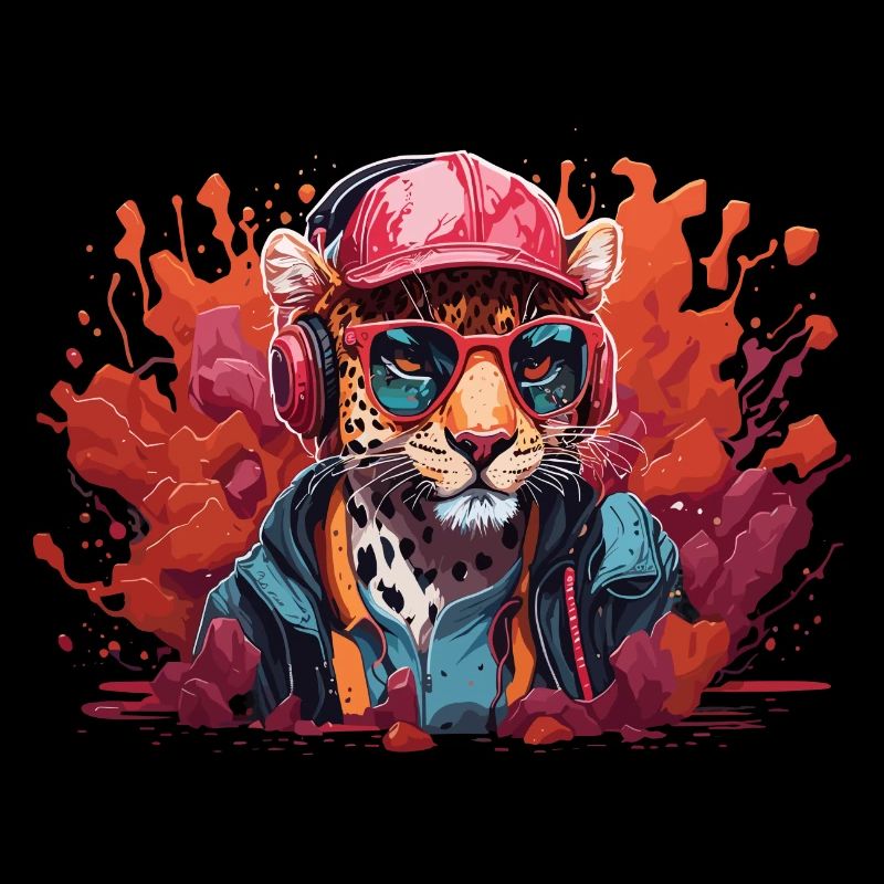 léopard, art animalier, je cool léopard mignon