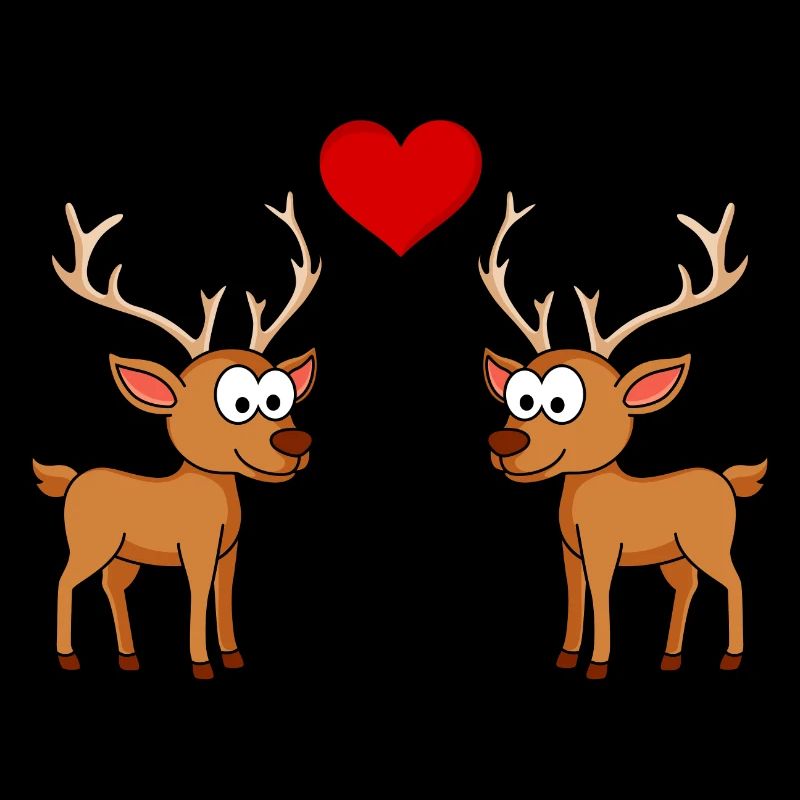 Hirsch Comic Paar Liebe