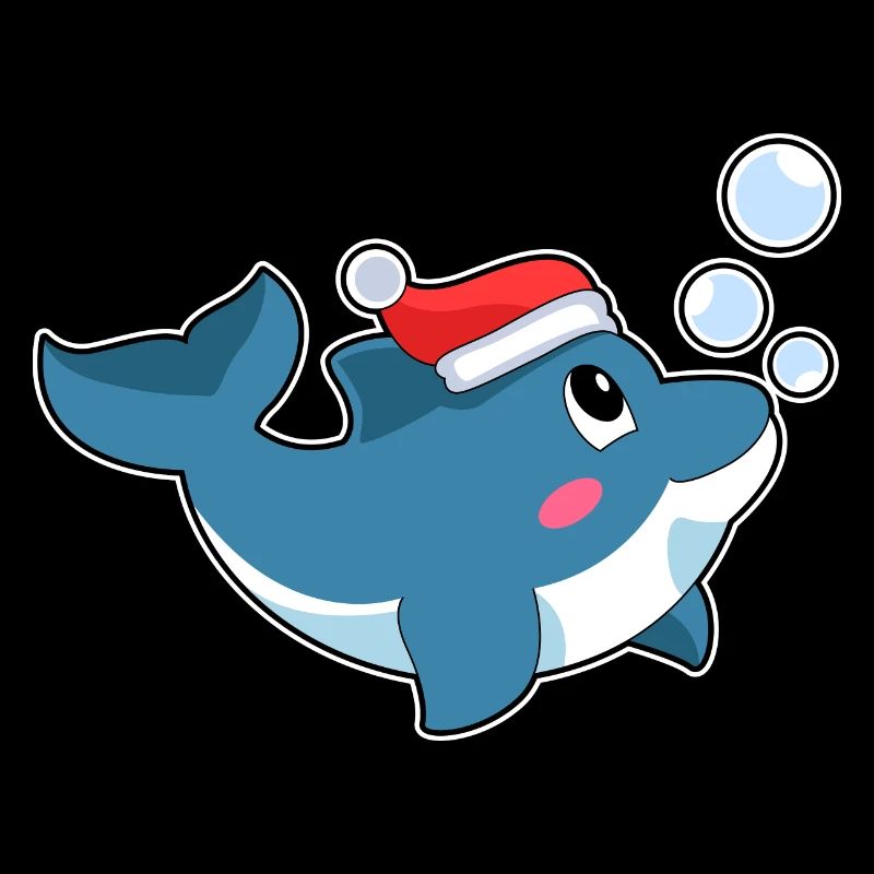 Chapeau de père Noël dauphin