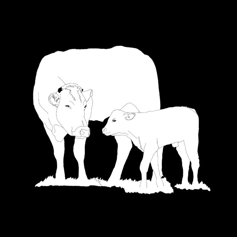 Kuh mit Kalb lineart