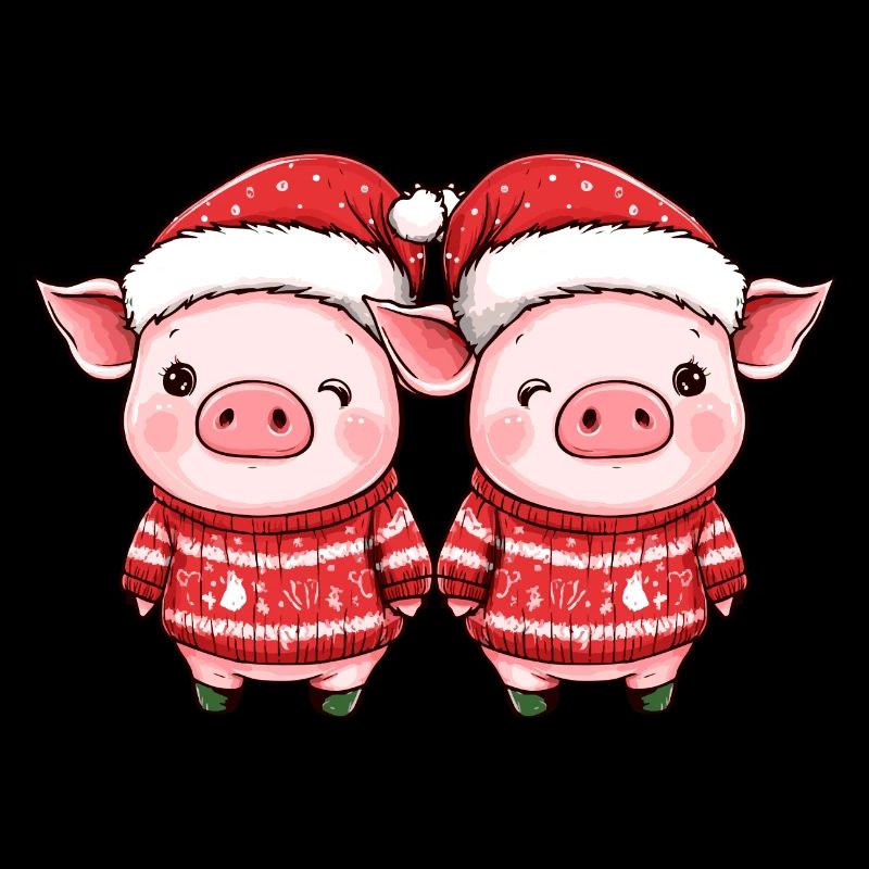 Équipe de Noël du cochon