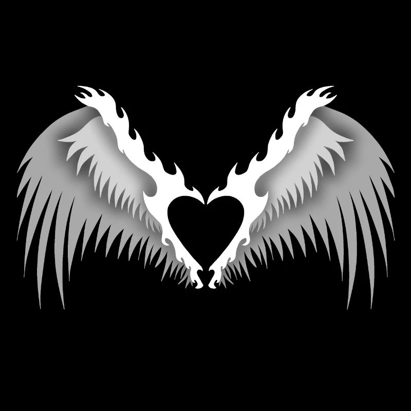 Ailes d’ange en forme de cœur