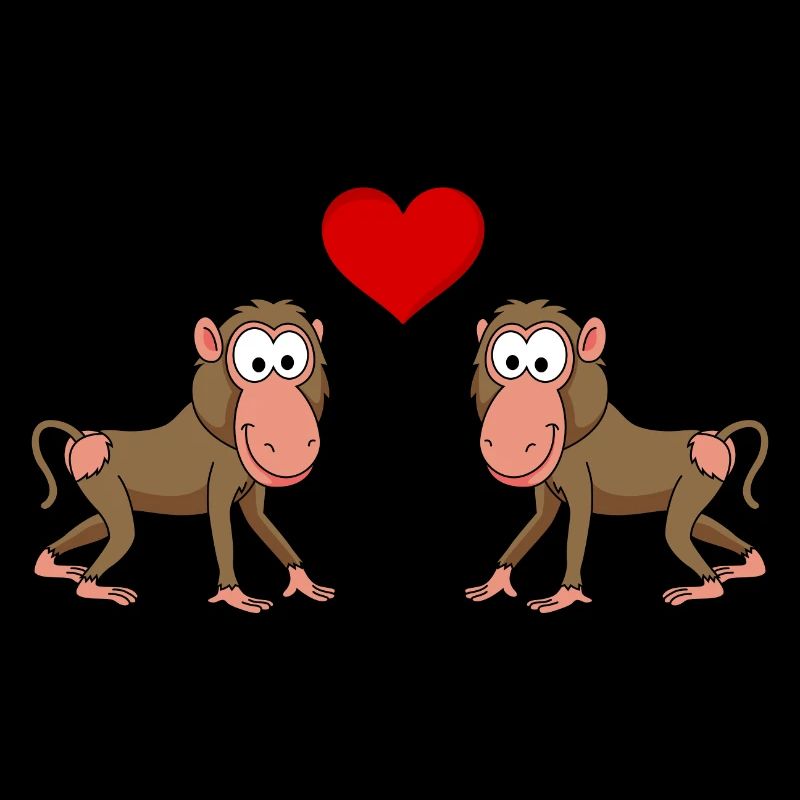 Monkey affe comic Paar liebe