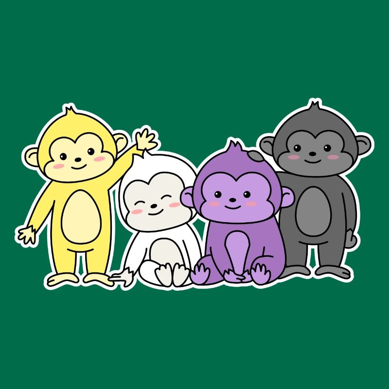 Non-binary flag monkey design for proud enbys