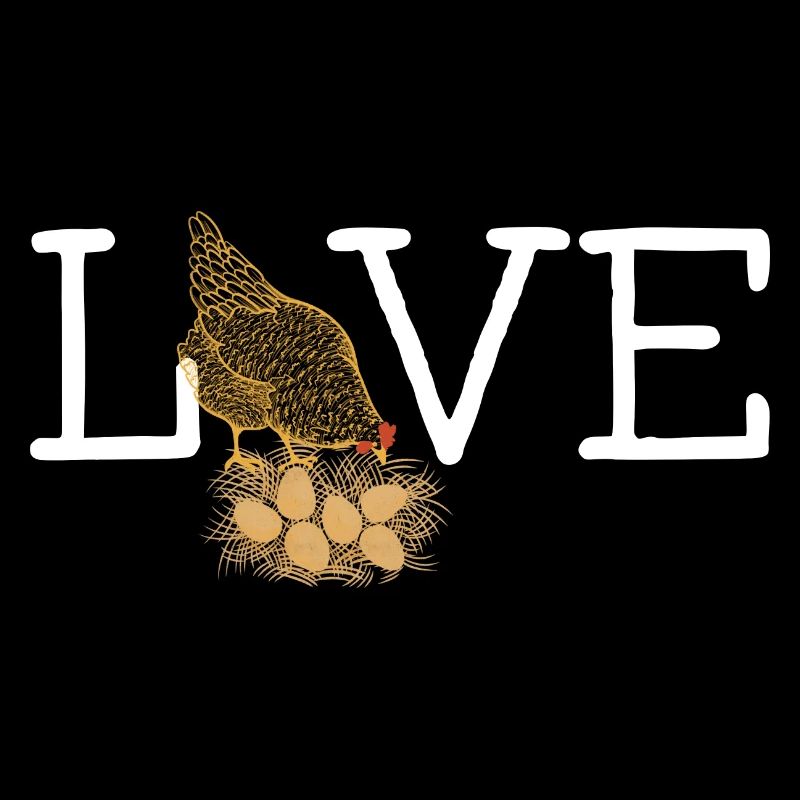 Love Chickens Love Slogan Chicken Nest Eggs Dire
