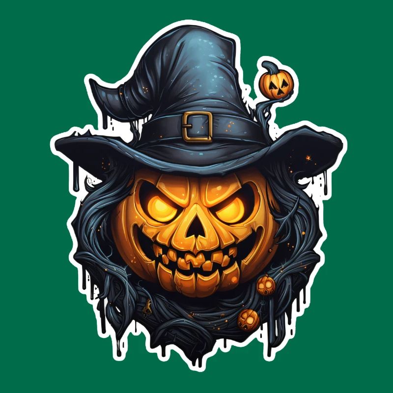 Halloween Evil Pumpkin with Hat