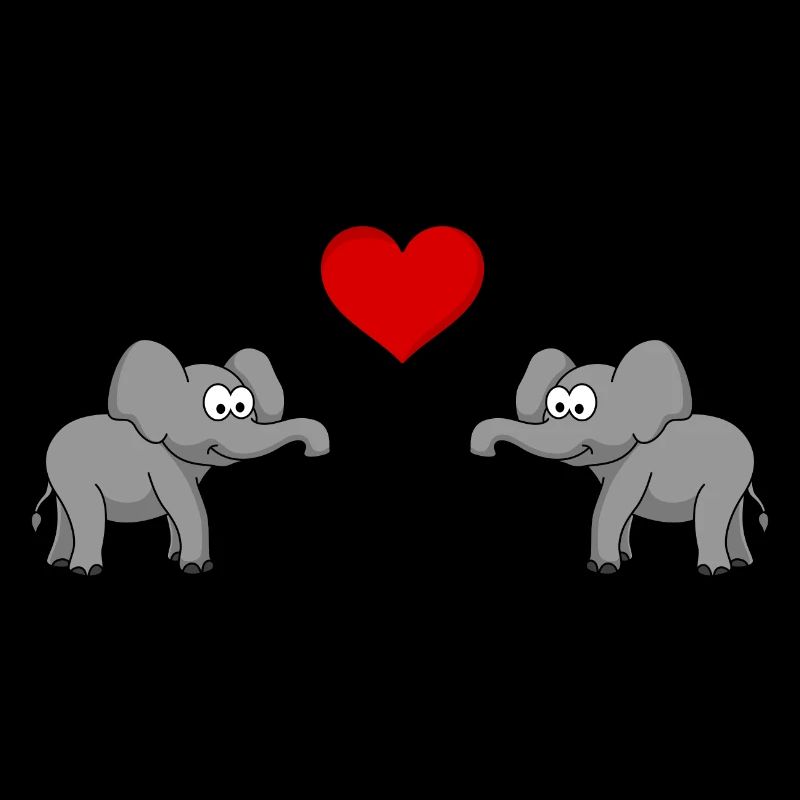 Elephant Comic Couple Love