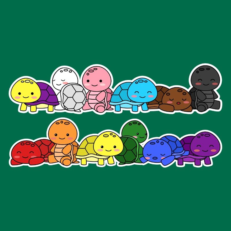 Pride Progress Flag Turtles