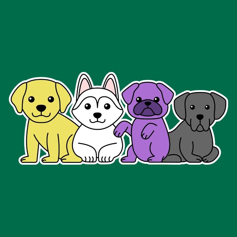 Non-binary flag dog design for proud Enbys