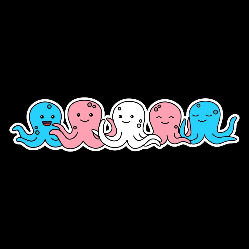 Conception de pieuvre Trans Flag pour les personnes trans