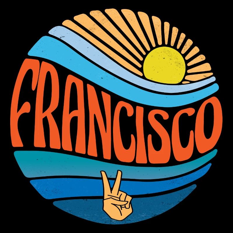 Francisco Hemd Vintage Sunset Francisco Groovy