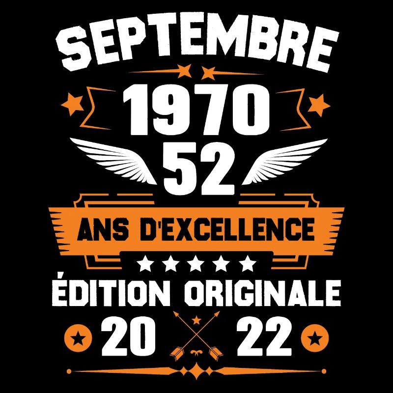 Septembre 1970 Idée cadeau d'anniversaire 52 ans
