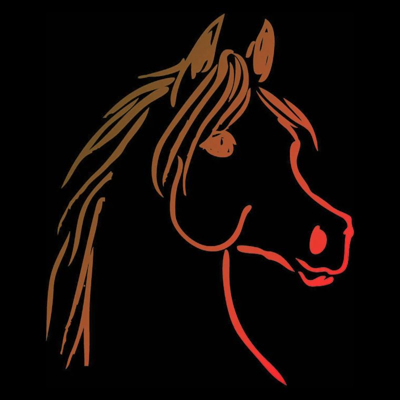 Horse with orange gradient line