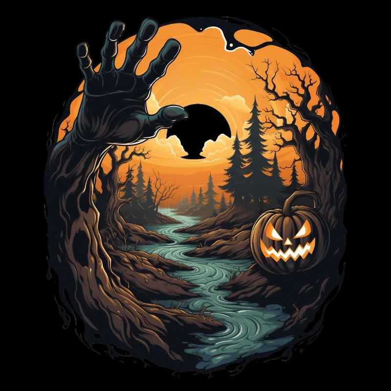 Halloween Emerging Hands Spooky Pumpkin