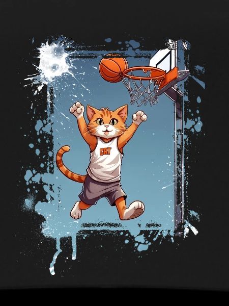 Joueur de basket-ball chat