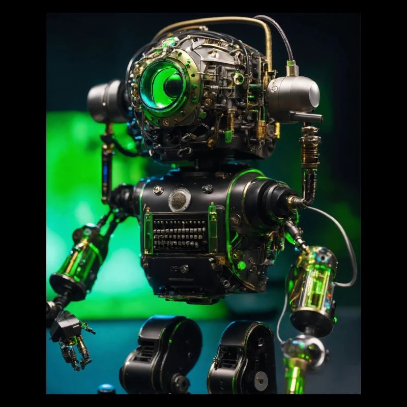 Digitale Kunst eines Roboter-Mikrofons