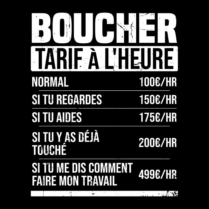 Boucher tarif à l'heure idée cadeau humour