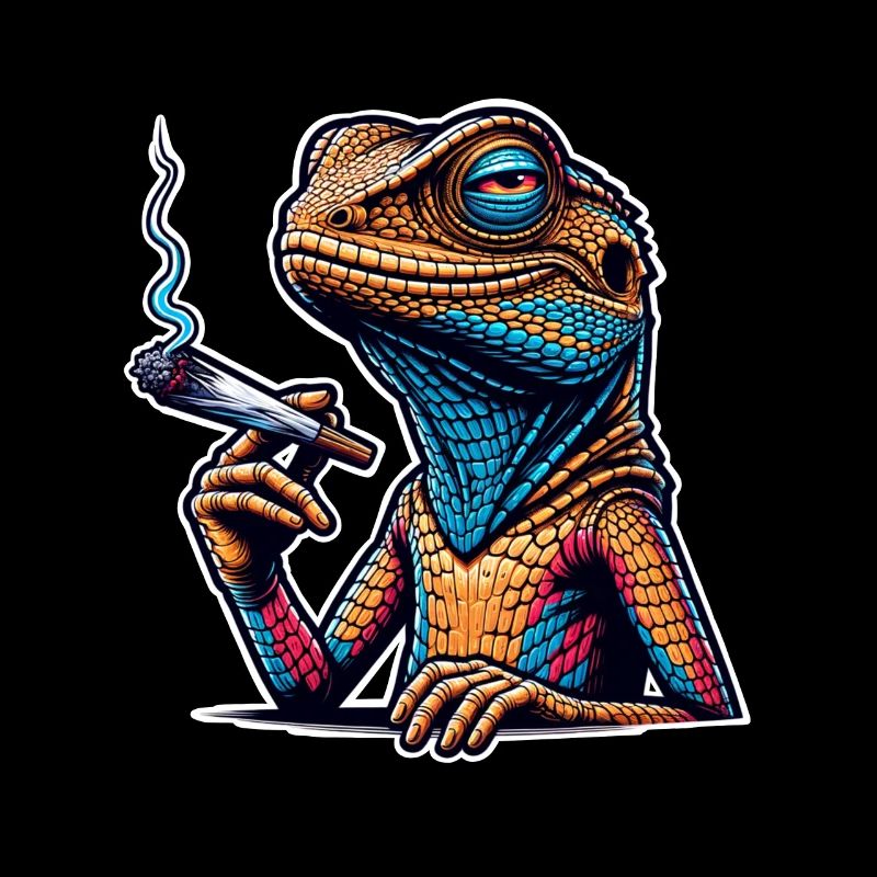 High Lizard Lizard Smoking Pot Cannabis
