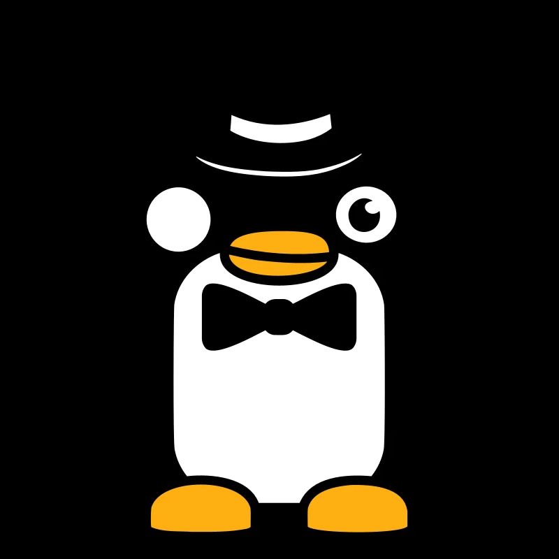 Pingouin Gentleman Sir M. Monocle Haut de Forme