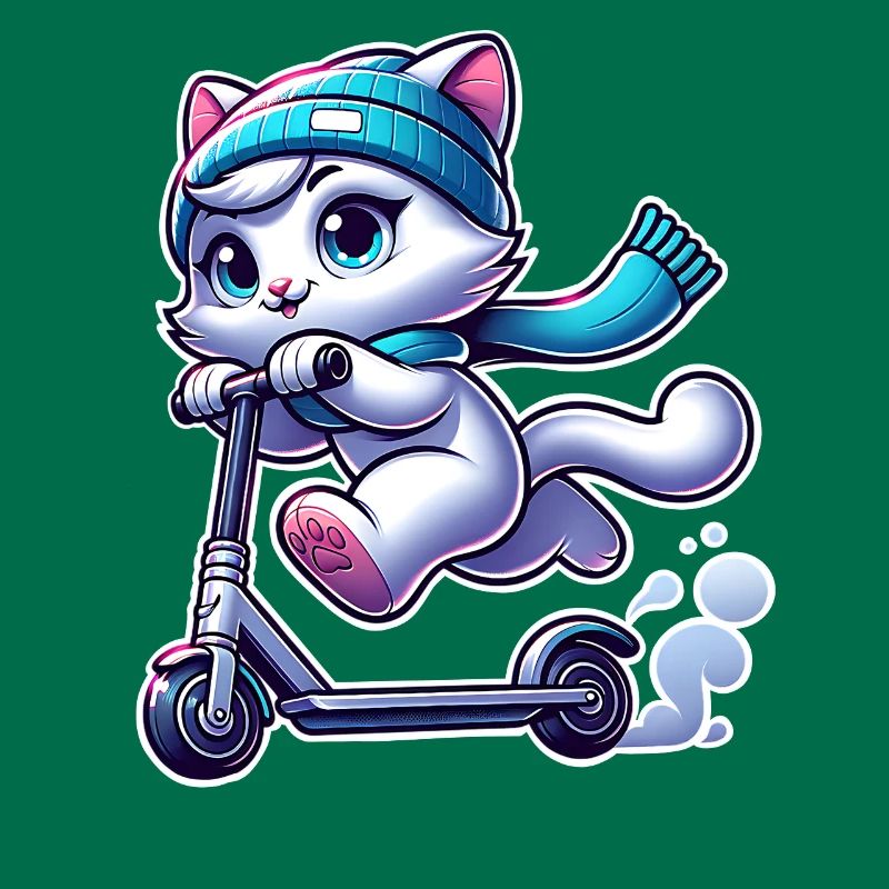 E-Scooter E-Roller Tretroller Katze