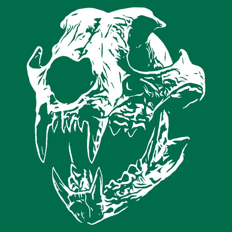 Smilodon skull with sharp teeth