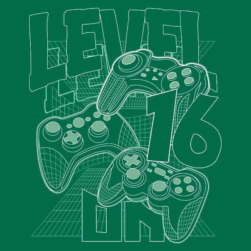 Level Up Retro Controller Graphic 16th Birthday