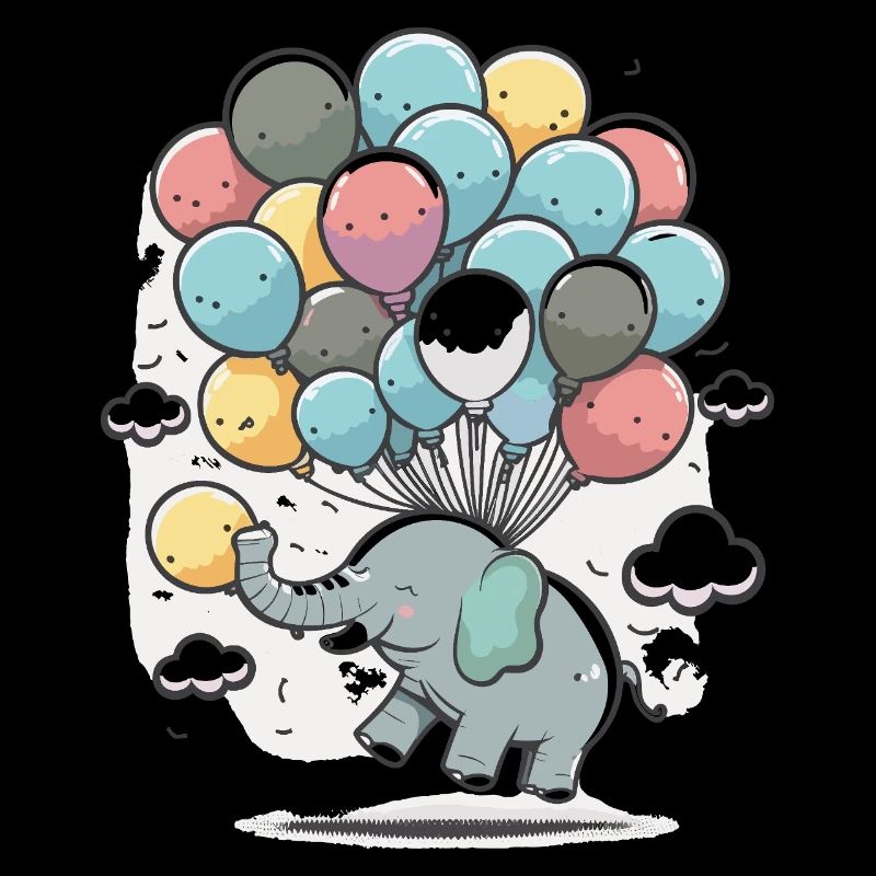 Éléphant ballon dans la mer de nuages