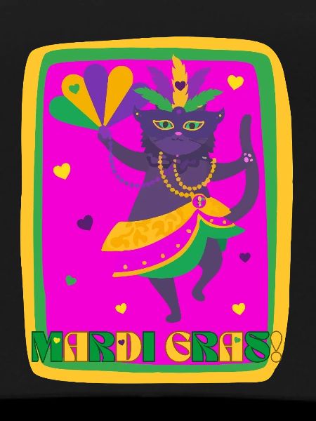 Mardi Gras Dancing Cat
