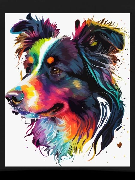 Rainbow Portrait Dog