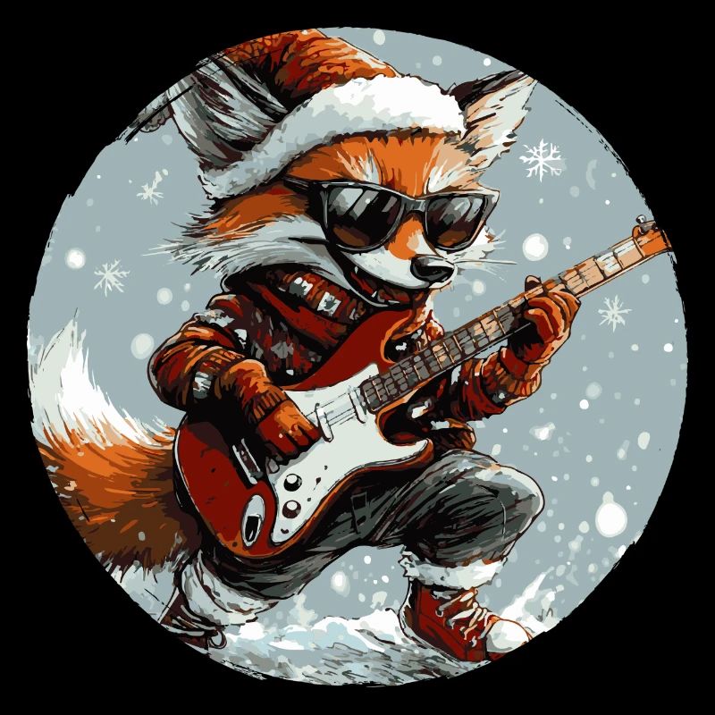 Fox Christmas Rocker Guitare