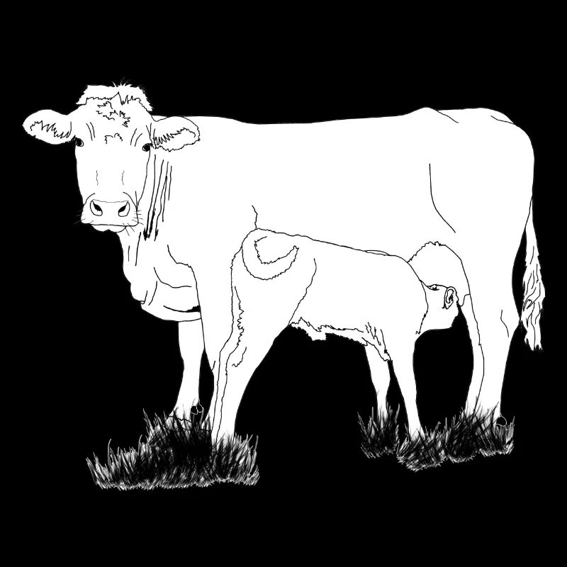 Kuh mit Kalb lineart