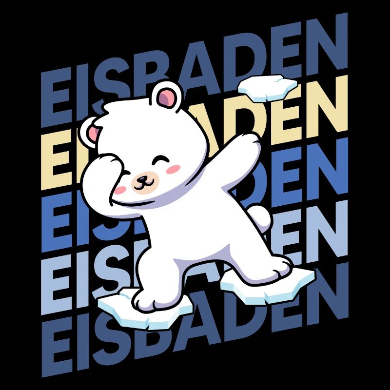 Eisbader coolest Eisbär beim Winterschwimmen