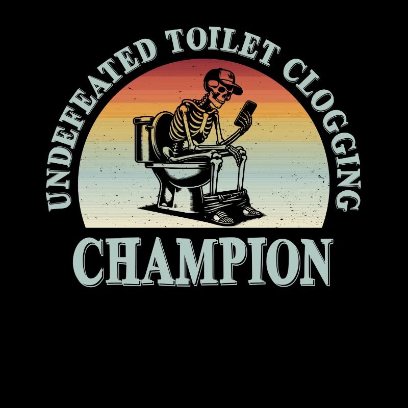 Champion invaincu de sabotage de toilettes Skeleton Retro