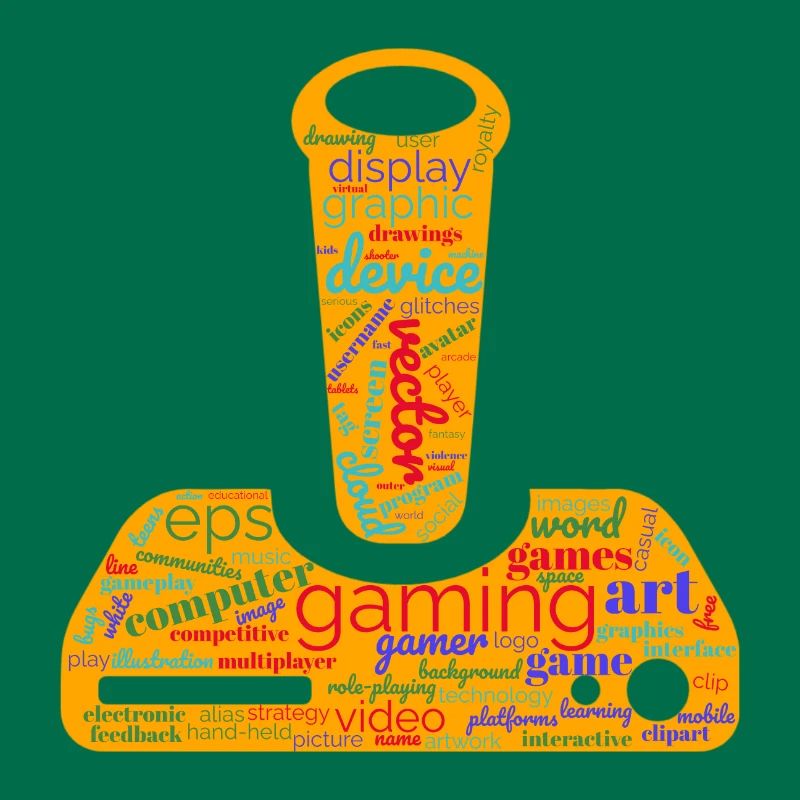 wordcloud gaming orange joystick