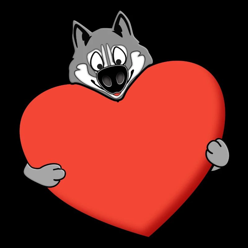 Husky with heart