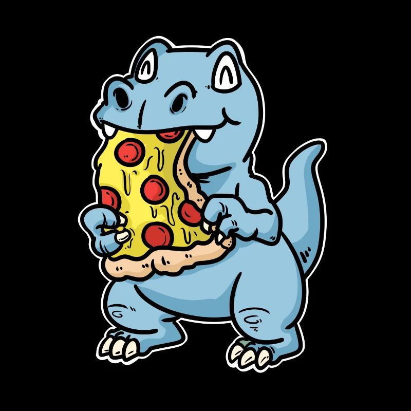 Dino with pizza