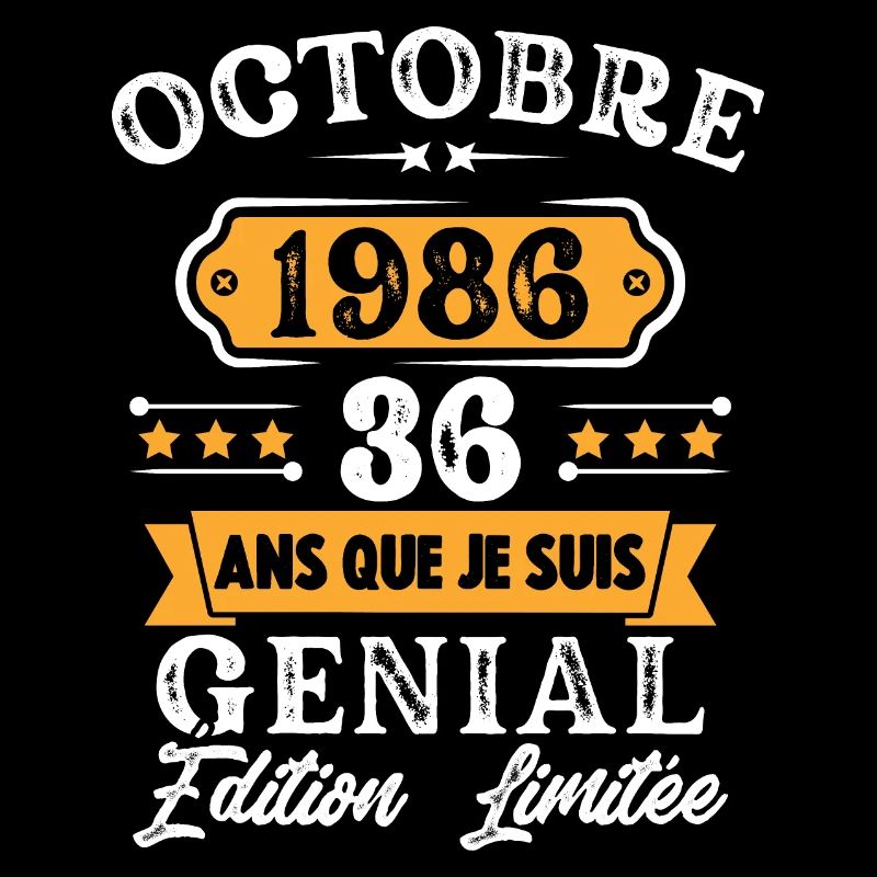 Cadeau D'anniversaire 36 Ans Octobre 1986 Rétro
