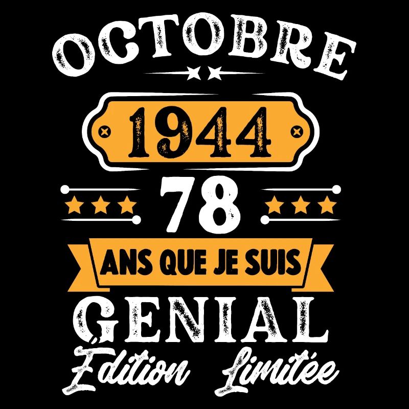 Cadeau D'anniversaire 78 Ans Octobre 1944 Rétro