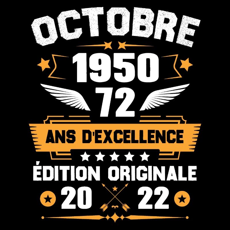 Octobre 1950 Idée Cadeau D'anniversaire 72 Ans